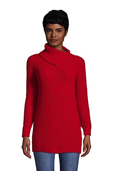 Longpullover mit geteiltem Kragen, Damen, Größe: XS Normal, Rot, Baumwolle, günstig online kaufen