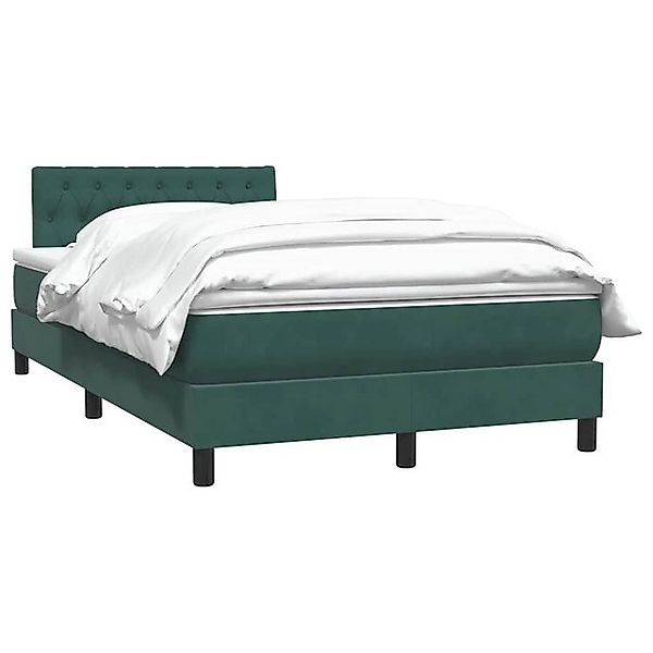 vidaXL Bett Boxspringbett mit Matratze Dunkelgrün 120x210 cm Samt günstig online kaufen