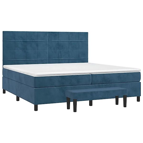 vidaXL Boxspringbett mit Matratze Dunkelblau 200x200 cm Samt 3137867 günstig online kaufen