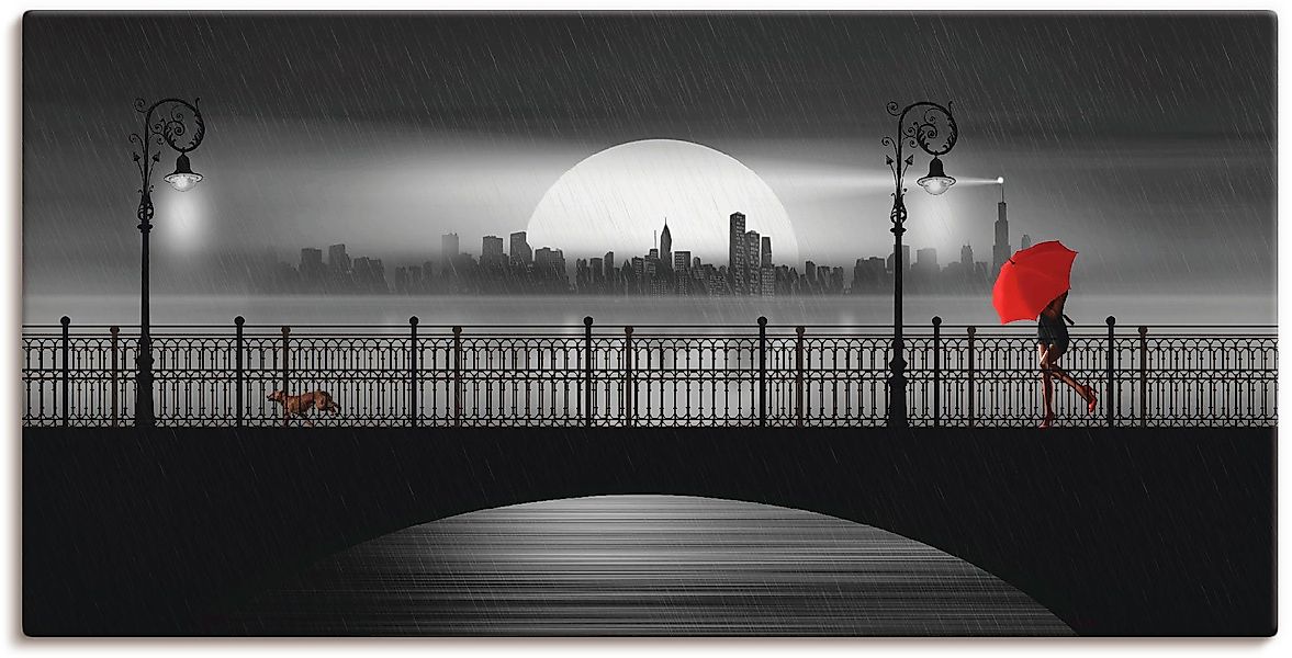 Artland Wandbild »Die Brücke im Regen« Brücken 1 tlg. als Leinwandbild, Pos günstig online kaufen