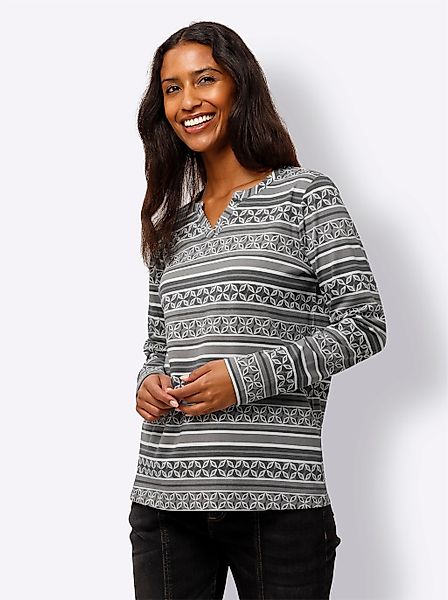 heine Langarmshirt "Druck-Shirt", 1 Stk. günstig online kaufen