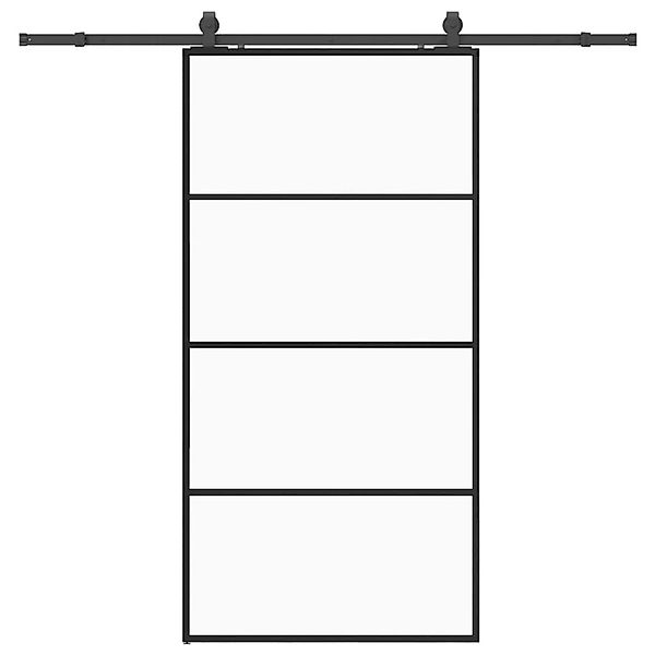 vidaXL Schiebetür mit Beschlag Schwarz 102,5x205 cm ESG-Glas 3375940 günstig online kaufen