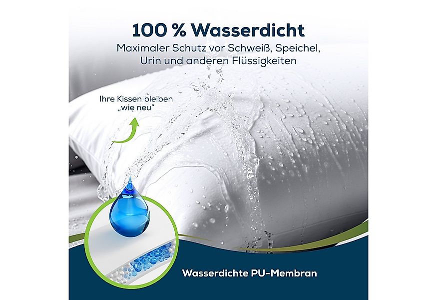 Sensalou Kissenbezug Kissenbezug wasserdicht Doppelpack - Kopfkissen Bezüge günstig online kaufen