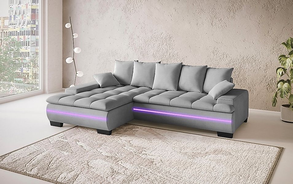 Mr. Couch Ecksofa "Haiti II, L-Form", RGB-LED Beleuchtung, Kaltschaum, wahl günstig online kaufen