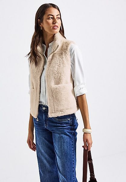 STREET ONE Fellimitatweste Aufgesetzte Taschen günstig online kaufen