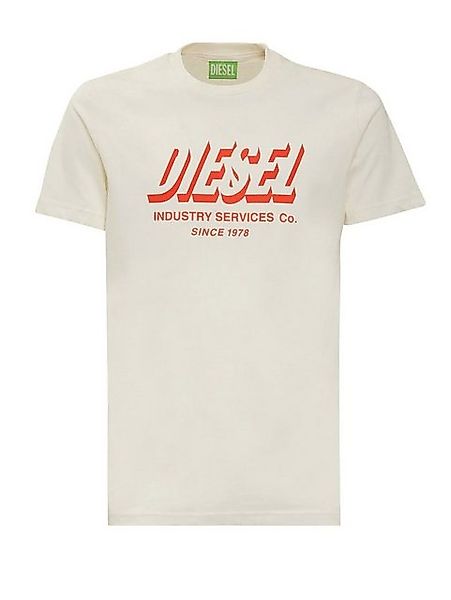 Diesel Rundhalsshirt Rundhals Logo Print Slim Fit Shirt Cremeweiß - T-DIEGO günstig online kaufen