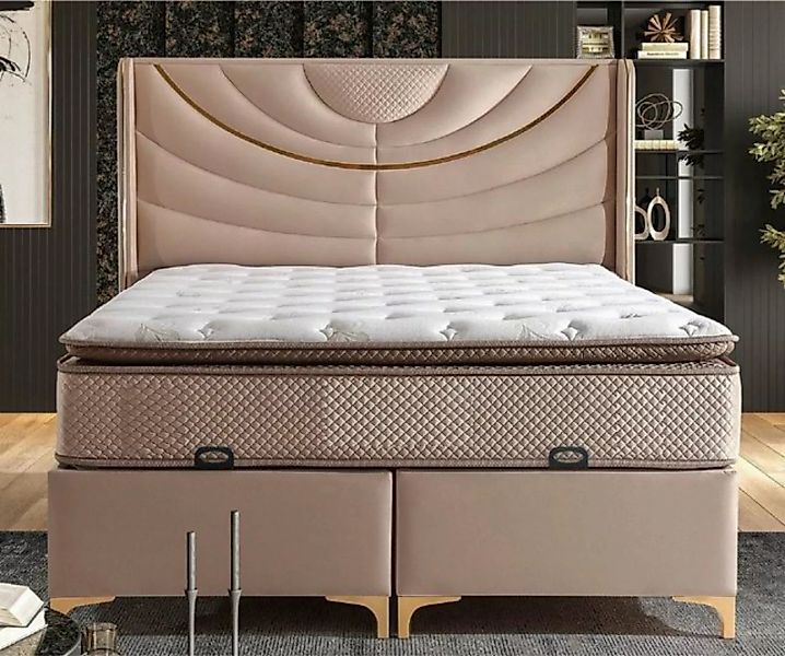 Casa Padrino Bett Casa Padrino Luxus Doppelbett Beige / Gold - Verschiedene günstig online kaufen