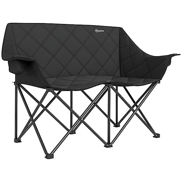 Outsunny Campingstuhl Metall Oxfordstoff Schwarz 145L x 60B x 92H cm günstig online kaufen