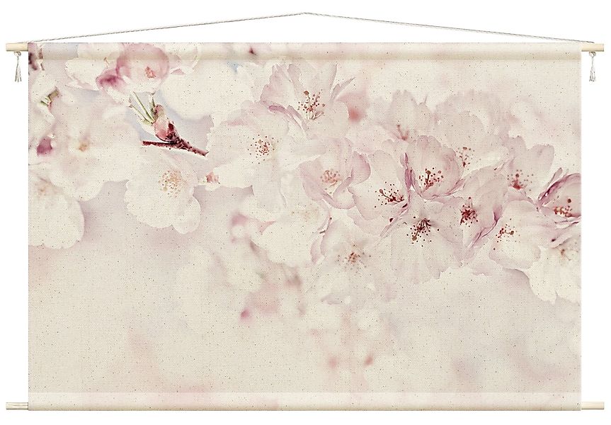 Bilderdepot24 Wandteppich modern Blumen Kirschblüte Landhaus günstig online kaufen