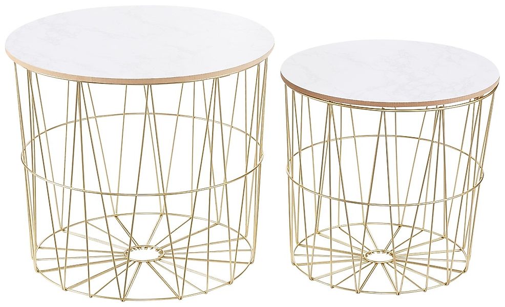 my Flair Beistelltisch "St. Tropez", (Set, 2 St.), goldfarben mit Platte in günstig online kaufen