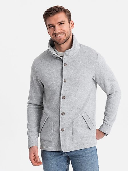 OMBRE Sweatshirt Herren Sweatshirt mit Knopfleiste günstig online kaufen