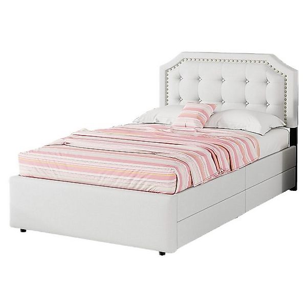 TavilaEcon Polsterbett Kinderbett Flachbett Einzelbett Tagesbett mit 2 Schu günstig online kaufen