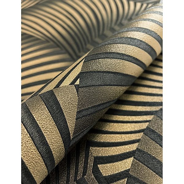 Newroom Vliestapete Sadou Schwarz Fächer Modern Strukturiert FSC® günstig online kaufen