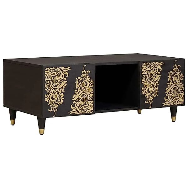 vidaXL Couchtisch Schwarz 100 x 54 x 40 cm Massivholz Mango 4018820 günstig online kaufen