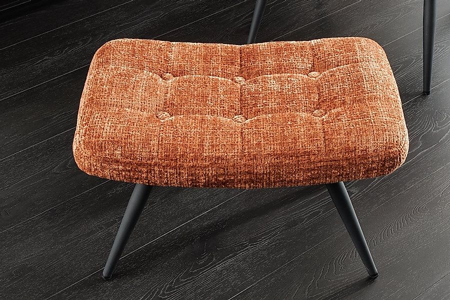 riess-ambiente Fußhocker SCANDINAVIA rostbraun/schwarz - Chenillestoff, Met günstig online kaufen