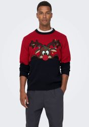 ONLY & SONS Weihnachtspullover mit Bündchen günstig online kaufen