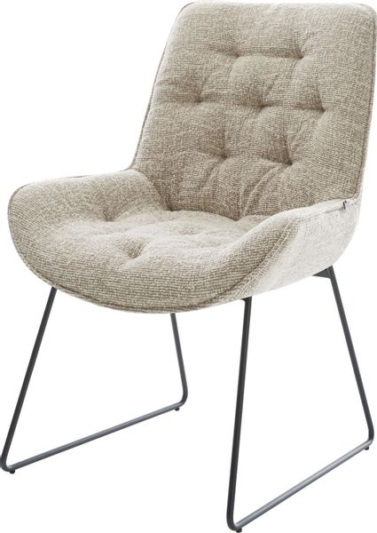 DELIFE Polsterstuhl Taimi-Flex, Kufengestell Schwarz Webstoff günstig online kaufen
