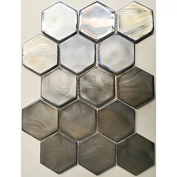 Mosaikmatte Cadiz Hexagon Keramik Grau 26 cm x 29,9 cm günstig online kaufen
