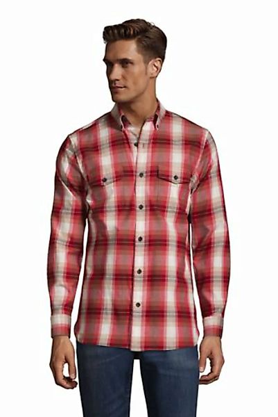 Leichtes Komfort-Flanellhemd, Classic Fit, Herren, Größe: XXL Normal, Rot, günstig online kaufen