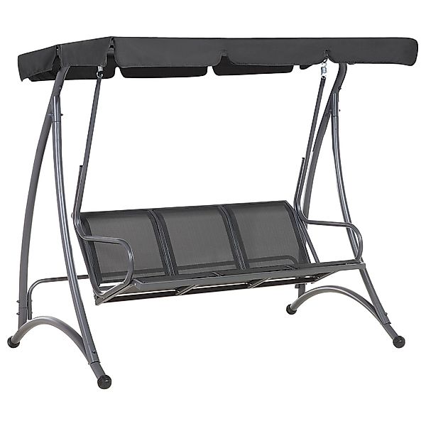 Beliani Gartenschaukel BOGART Schwarz 120x190x169 günstig online kaufen