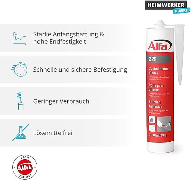 Alfa Parkettkleber Sockelleistenkleber 440 g Power günstig online kaufen
