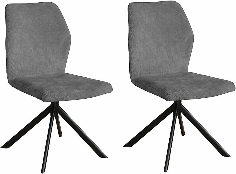 Home affaire Schalenstuhl "Hacienda" (Set) 2 Stk. Cord Metallgestell günstig online kaufen