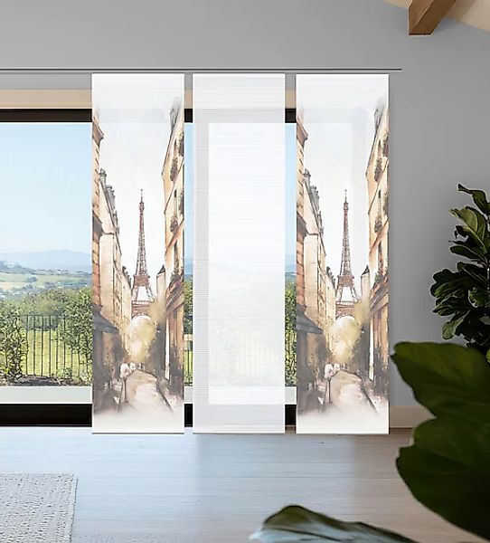 HOME in green Schiebegardine »FRANCQ« Paneelwagen 3 Stk. tlg. Bambusoptik, günstig online kaufen