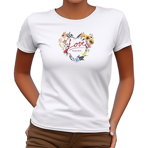 Banco T-Shirt Damen Freizeit Sommer Basic Rundhals Herz Love günstig online kaufen
