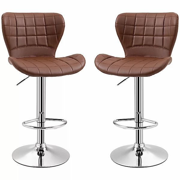 HOMCOM Set von 2 Zeitgenössischen Design Barhockern Höhenverstellbar 59-81 günstig online kaufen