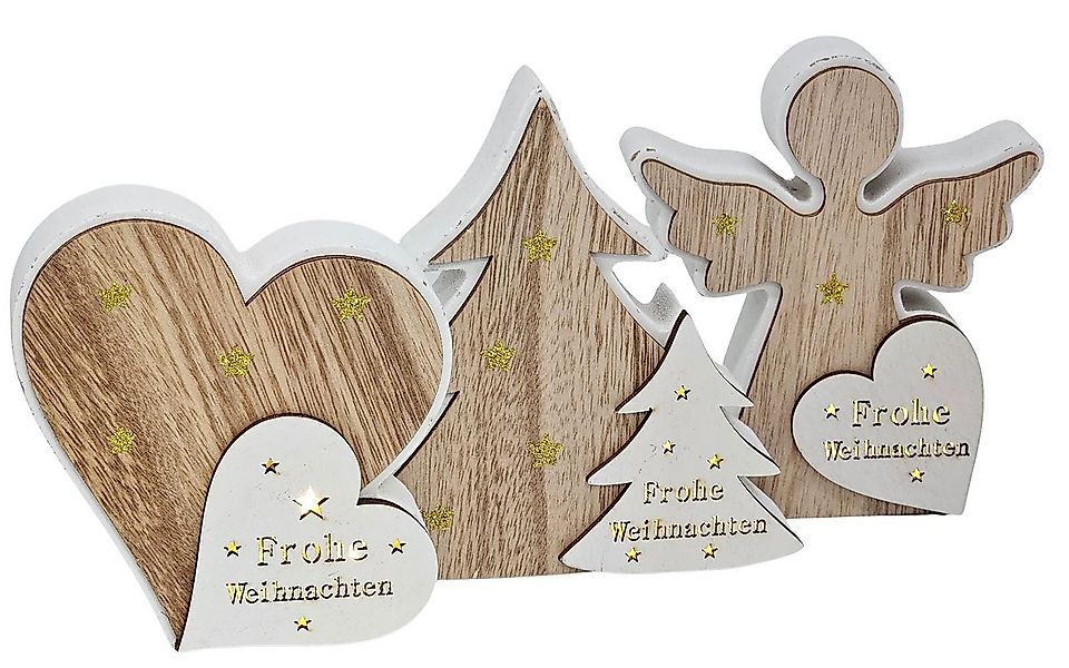 Bambelaa! LED Dekolicht Bambelaa! 3er Set LED Weihnachtsdeko Tanne Herz Eng günstig online kaufen