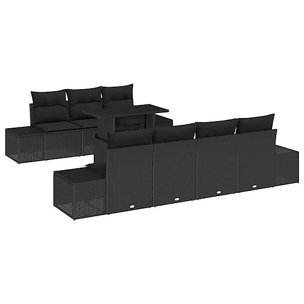 vidaXL Sofa Set mit Kissen 8-Tlg Schwarz Poly-Rattan 3349129 günstig online kaufen