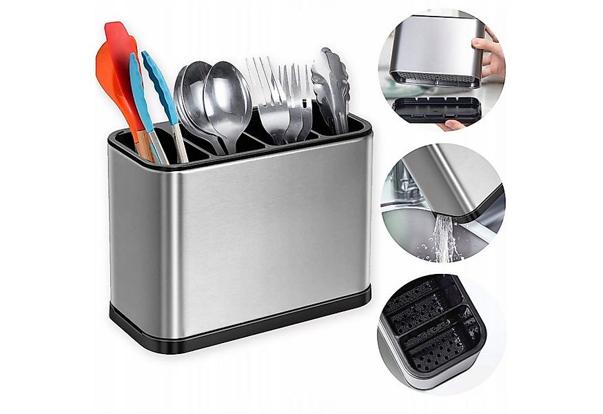 HAUSS SPOLE Küchenregal Abtropfkorb Besteckhalter Abtropfständer Edelstahl günstig online kaufen