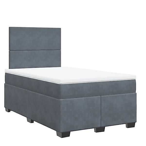 vidaXL Boxspringbett mit Matratze Dunkelgrau 120x200 cm Samt 3293177 günstig online kaufen