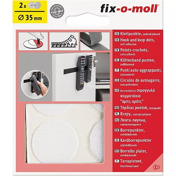 Fix-o-moll Klettpunkte selbstklebend 4 Sets Weiß 35 mm günstig online kaufen