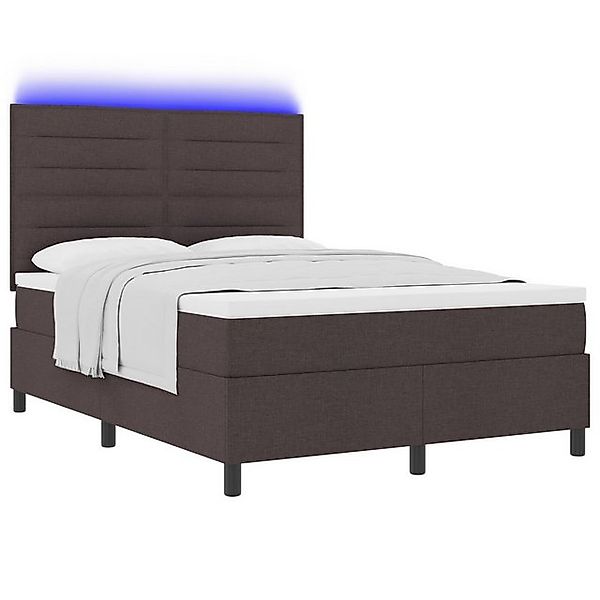vidaXL Bett Boxspringbett mit Matratze & LED Dunkelbraun 160x200 cm Stoff ( günstig online kaufen