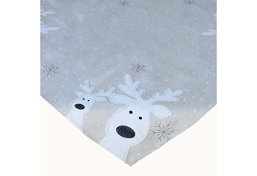 texpot Tischdecke Tischläufer Stickerei lustiger Elch Winter Weihnachten De günstig online kaufen
