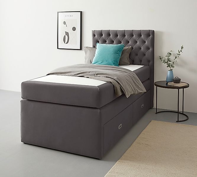 Home affaire Bett "Boxbett Alvi mit Schubladen, Taschen-Federkernmatratze" günstig online kaufen