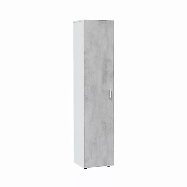 freiraum Mehrzweckschrank Tidy in Weiß / Beton Grau - 41x182x37 (BxHxT) günstig online kaufen