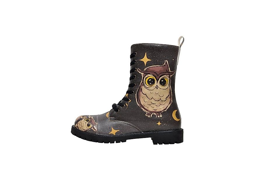 DOGO Zipsy High-Top Boots Owls Family Damen Stiefeletten Schnürboots Handge günstig online kaufen