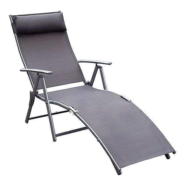 Outsunny Sonnenliege Gartenliege Klappbar Grau günstig online kaufen