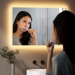 WDWRITTI Badspiegel Badezimmerspiegel mit Beleuchtung Wandspiegel günstig online kaufen