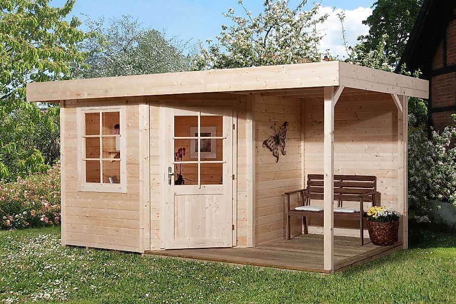 weka Gartenhaus "Designhaus 213 Plus", (Set), mit Anbaudach und Rückwand günstig online kaufen