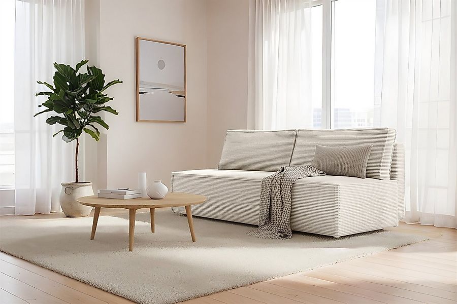 Fun Möbel Schlafsofa Sofa 3-Sitzer AMANDA mit Schlaffunktion in Stoff Poso günstig online kaufen