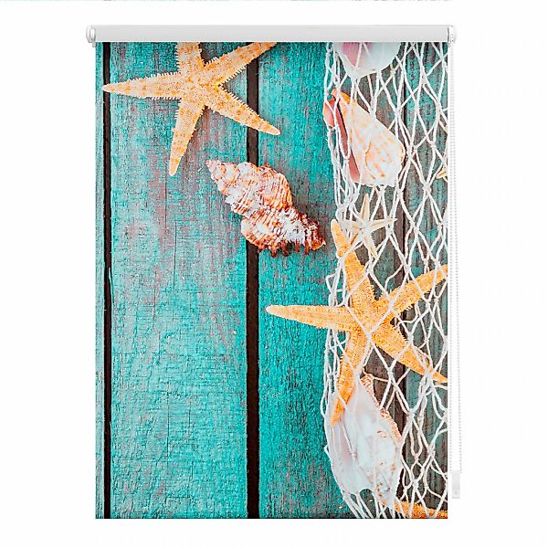 LICHTBLICK ORIGINAL Seitenzugrollo "Klemmfix Motiv Bretter Beach" Lichtschu günstig online kaufen