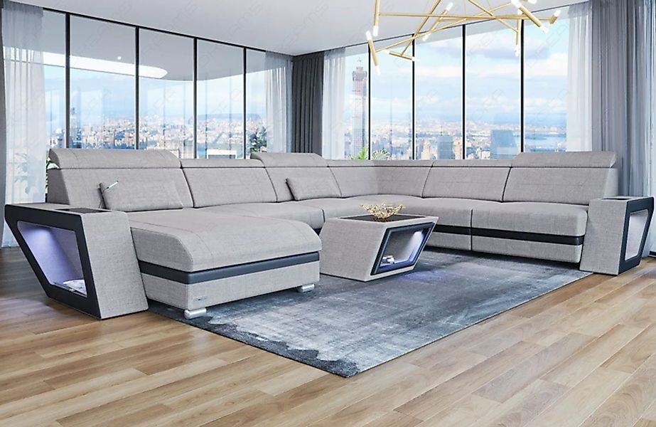 Sofa Dreams Wohnlandschaft Polstersofa Stoff Couch Catania XXL U Form Stoff günstig online kaufen