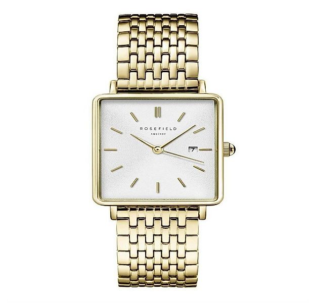ROSEFIELD Quarzuhr ROSEFIELD Damenuhr Boxy Gold eckig QWSG-Q09 günstig online kaufen