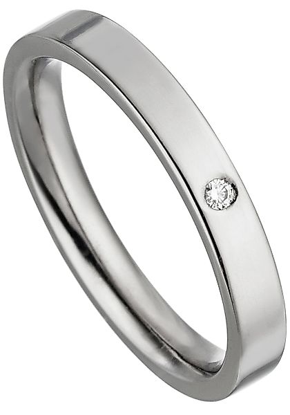 JOBO Partnerring "Ring mit Diamant", Titan günstig online kaufen