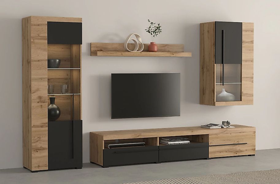 INOSIGN Wohnwand "Roger,Breite 255 cm moderne Mediawand ohne Beleuchtung", günstig online kaufen