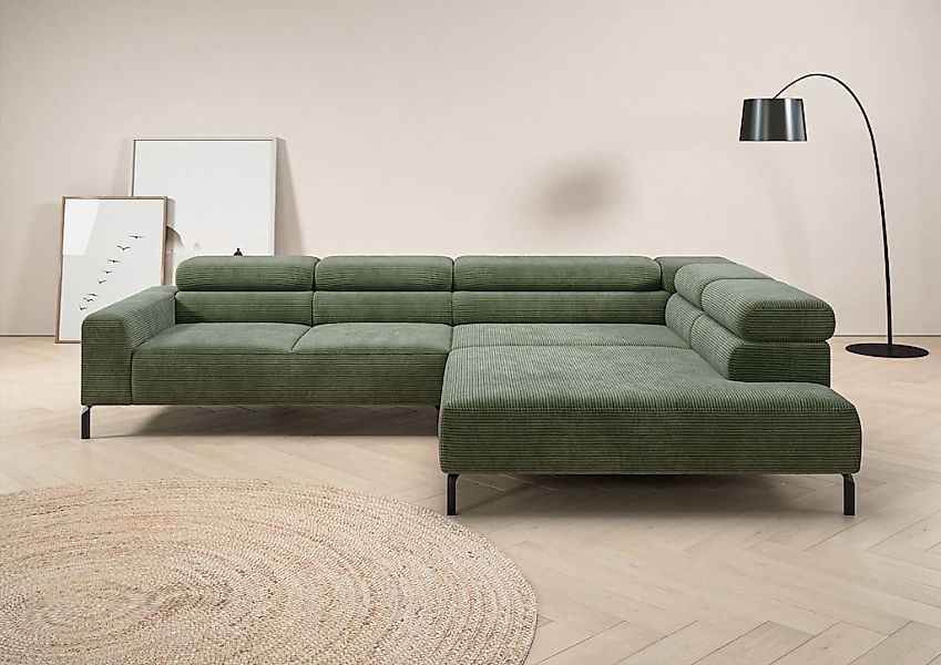 Places of Style Ecksofa "Antonelli, L-Form, inkl. Kopfteilverstellung, Brei günstig online kaufen