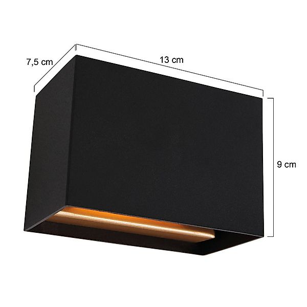 Wandleuchte Muro 3365, schwarz, eckig, G9, 2.700 K günstig online kaufen